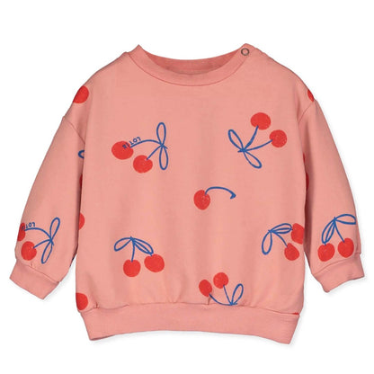 Baby Sweatshirt Cherries Allover Clay Pink