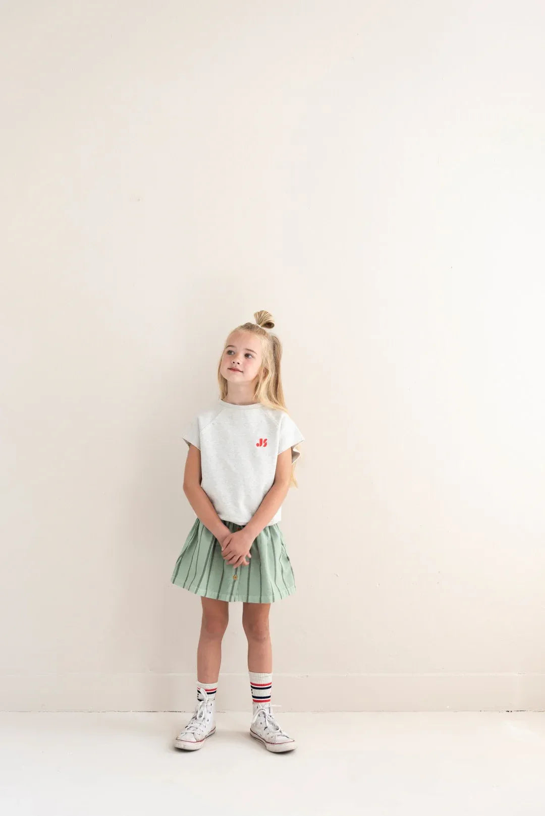 Sasha Skirt Sage Green Stripe - Jenest