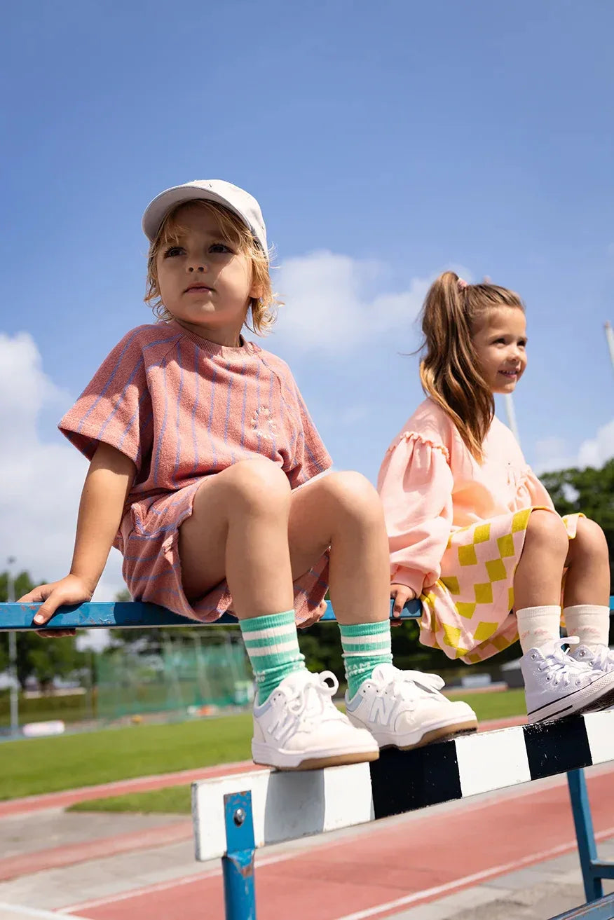 Terry Shorts Small Stripes Rose Dawn - Sproet &amp; Sprout