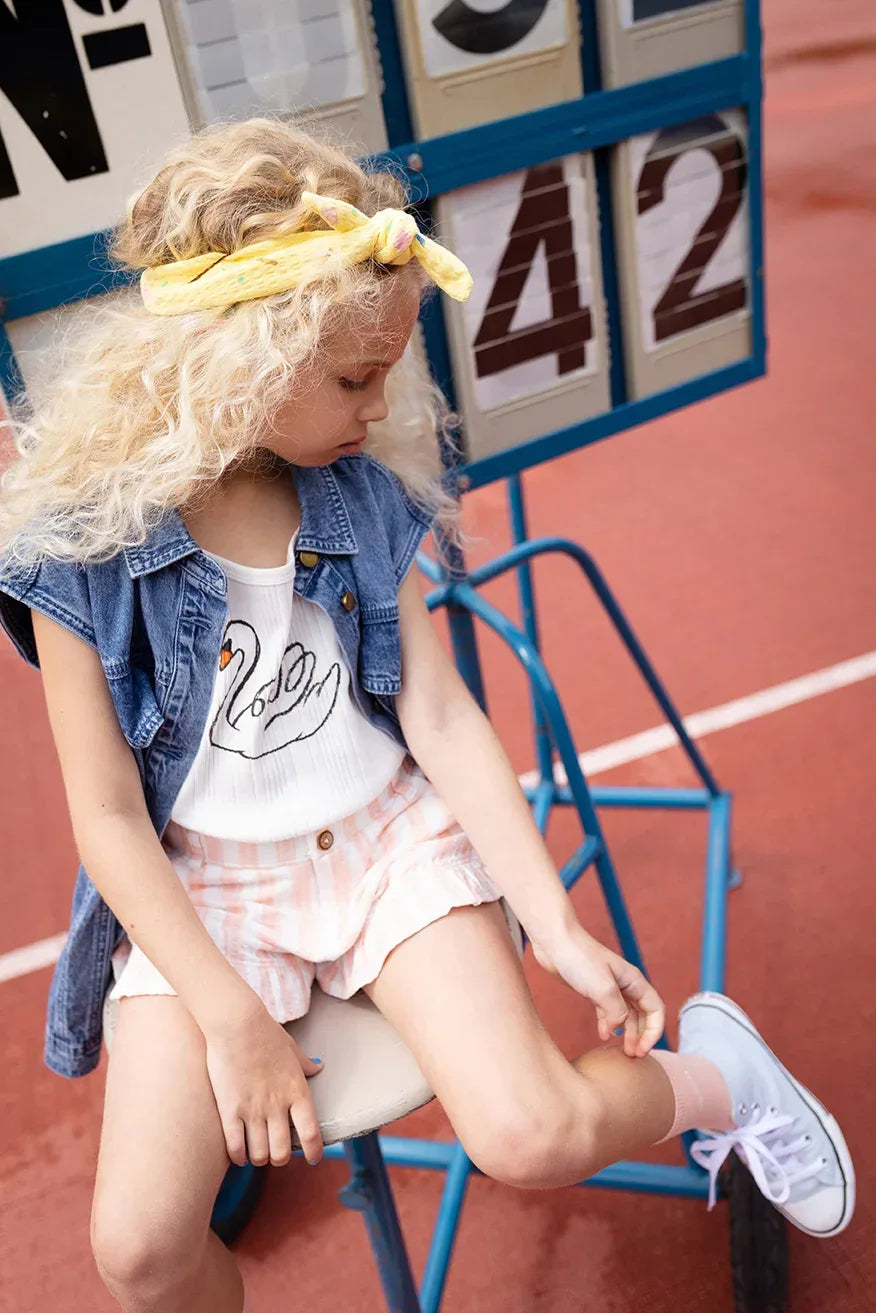 Ruffle Short Small Stripe Off White - Sproet &amp; Sprout