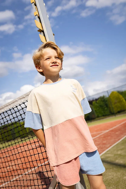 Terry Sport Shorts Colourblock Rose Dawn - Sproet &amp; Sprout
