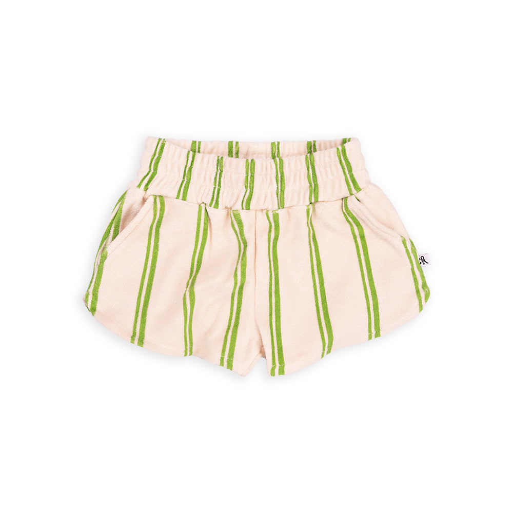Sporty Unisex Shorts Stripes Green