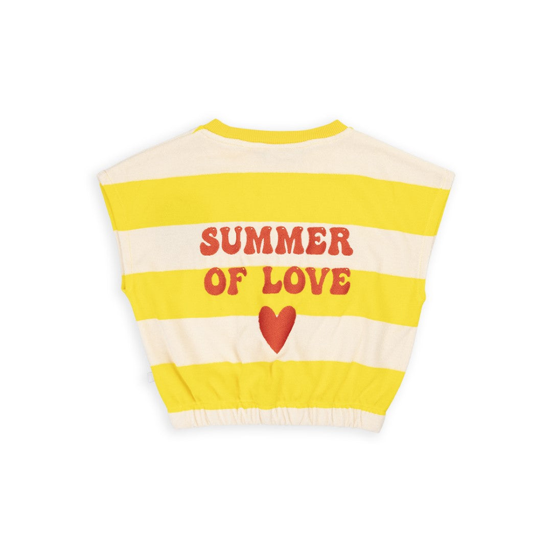 Balloon Top With Embroidery Stripes Yellow