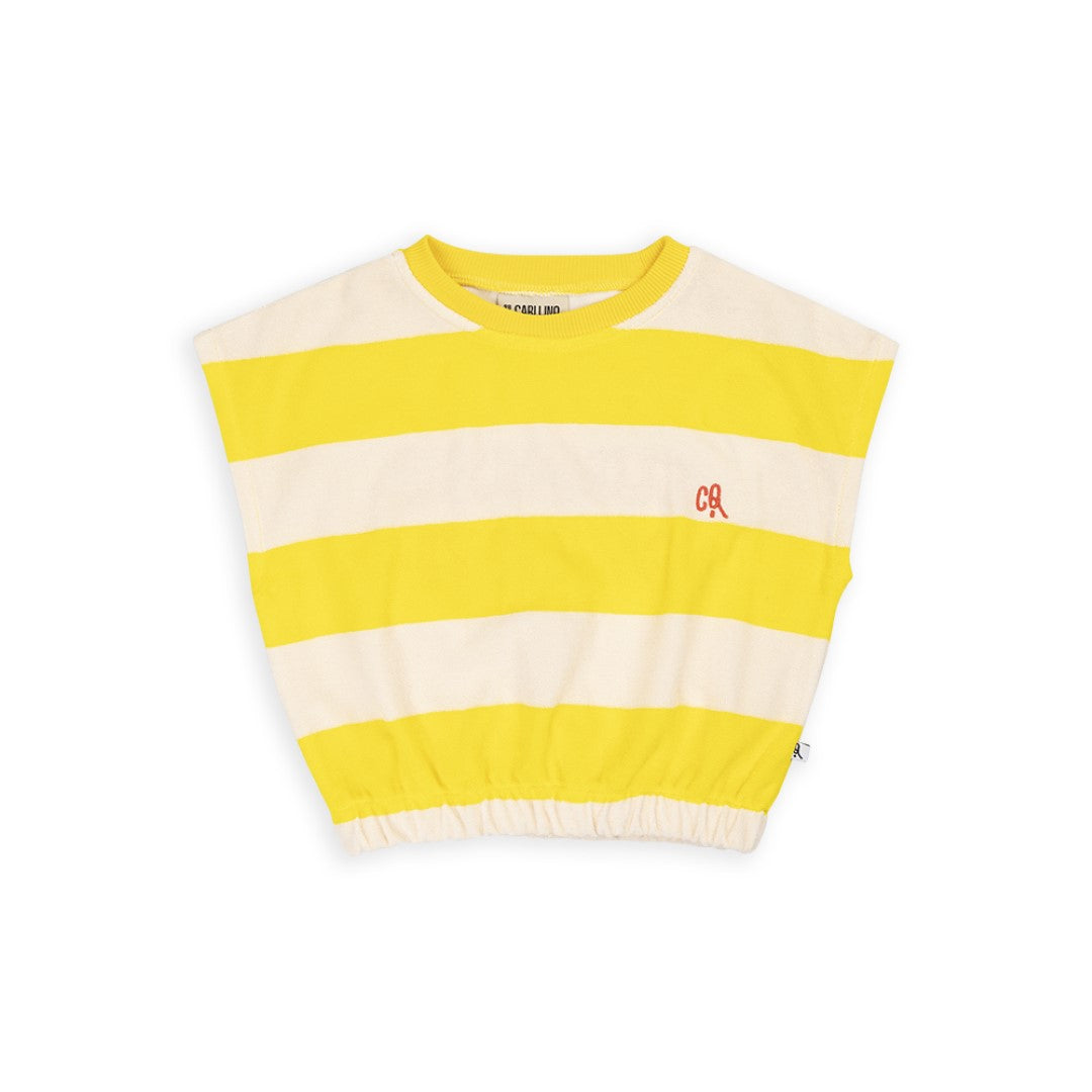Balloon Top With Embroidery Stripes Yellow