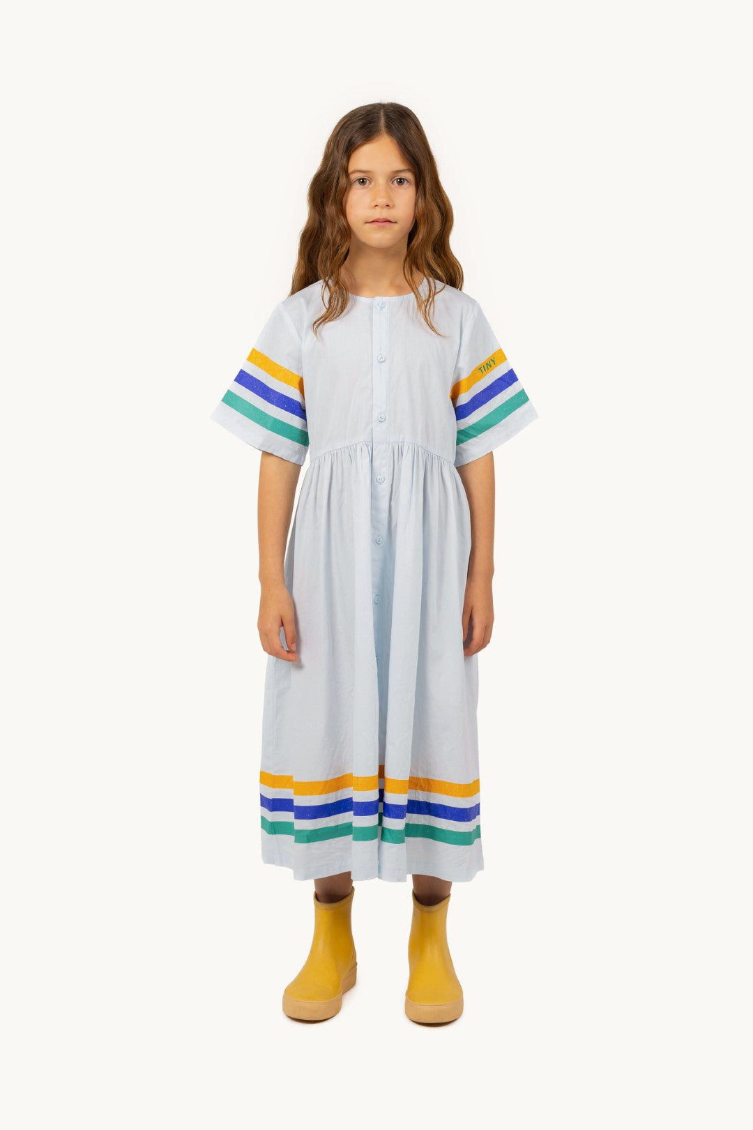 Stripes Multicolor Dress Pastel Blue