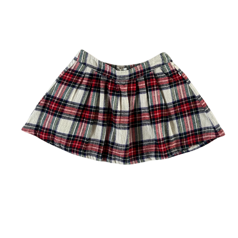 Stella Skirt Ivory Off Black Red Check