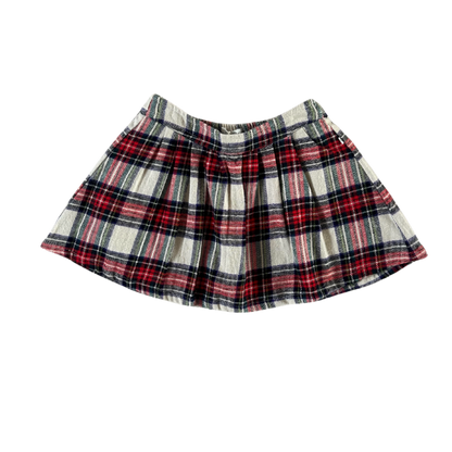 Stella Skirt Ivory Off Black Red Check