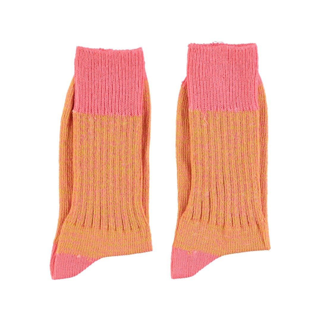 Short Socks Orange And Pink