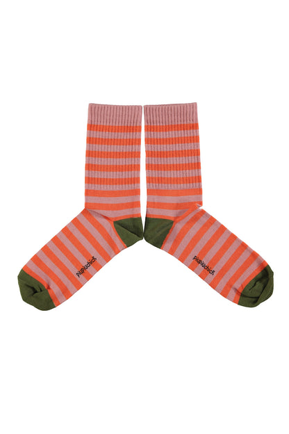 Socks Pink &amp; Orange Stripes