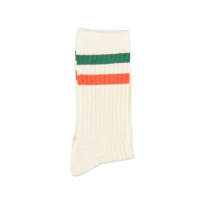 Socks Ecru Orange Green Stripes
