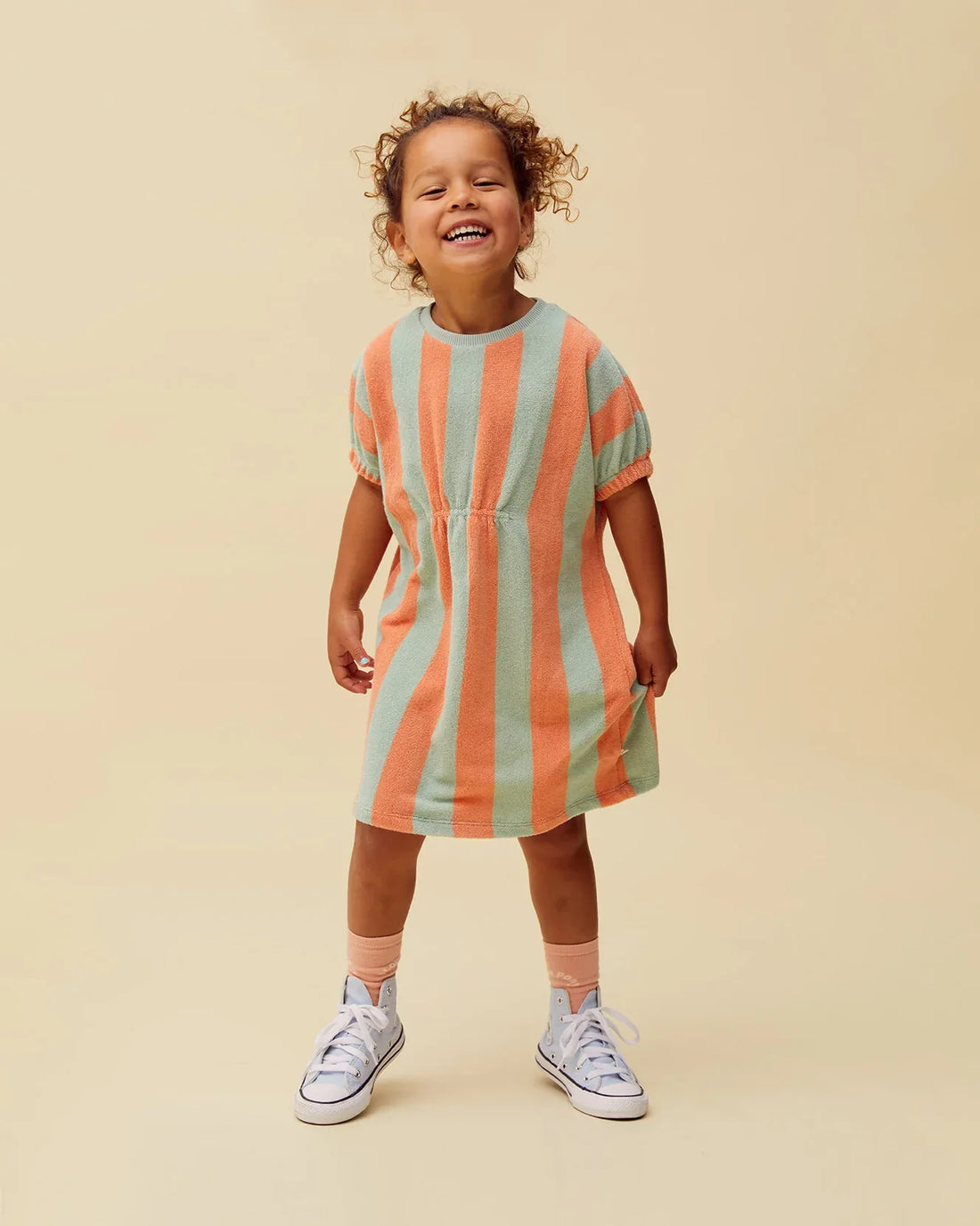 Loose Dress Stripes Silt Green - Sproet &amp; Sprout