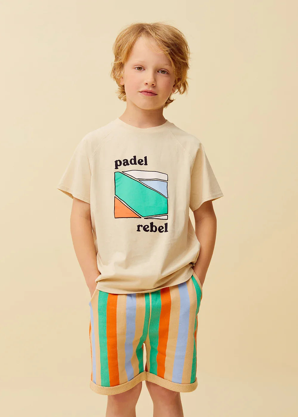 Raglan T-shirt Padel Rebel Sesame - Sproet &amp; Sprout