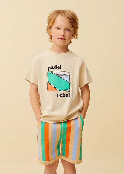 Raglan T-shirt Padel Rebel Sesame - Sproet &amp; Sprout