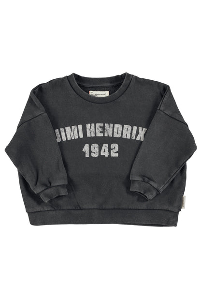 Sweatshirt Faded Black With Jimi Hendrix Print