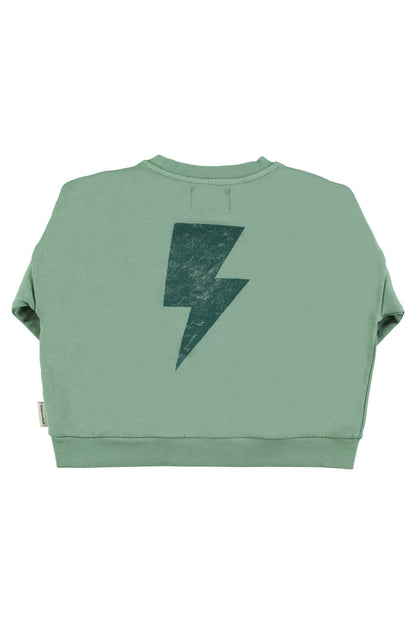 Sweatshirt Green With Rock &amp; Roll Print