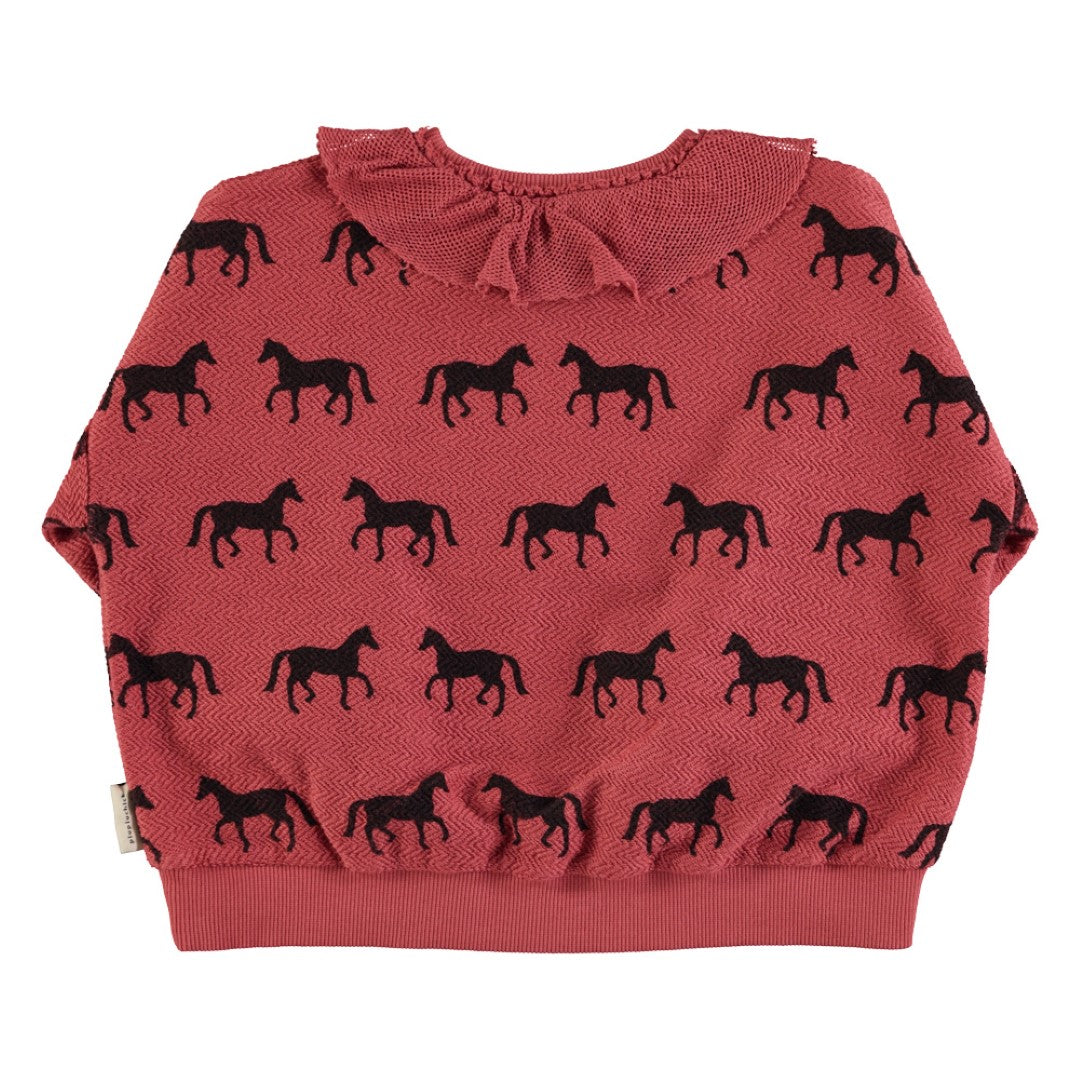 Sweatshirt Old Pink Black Horses