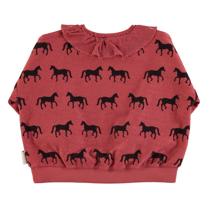 Sweatshirt Old Pink Black Horses