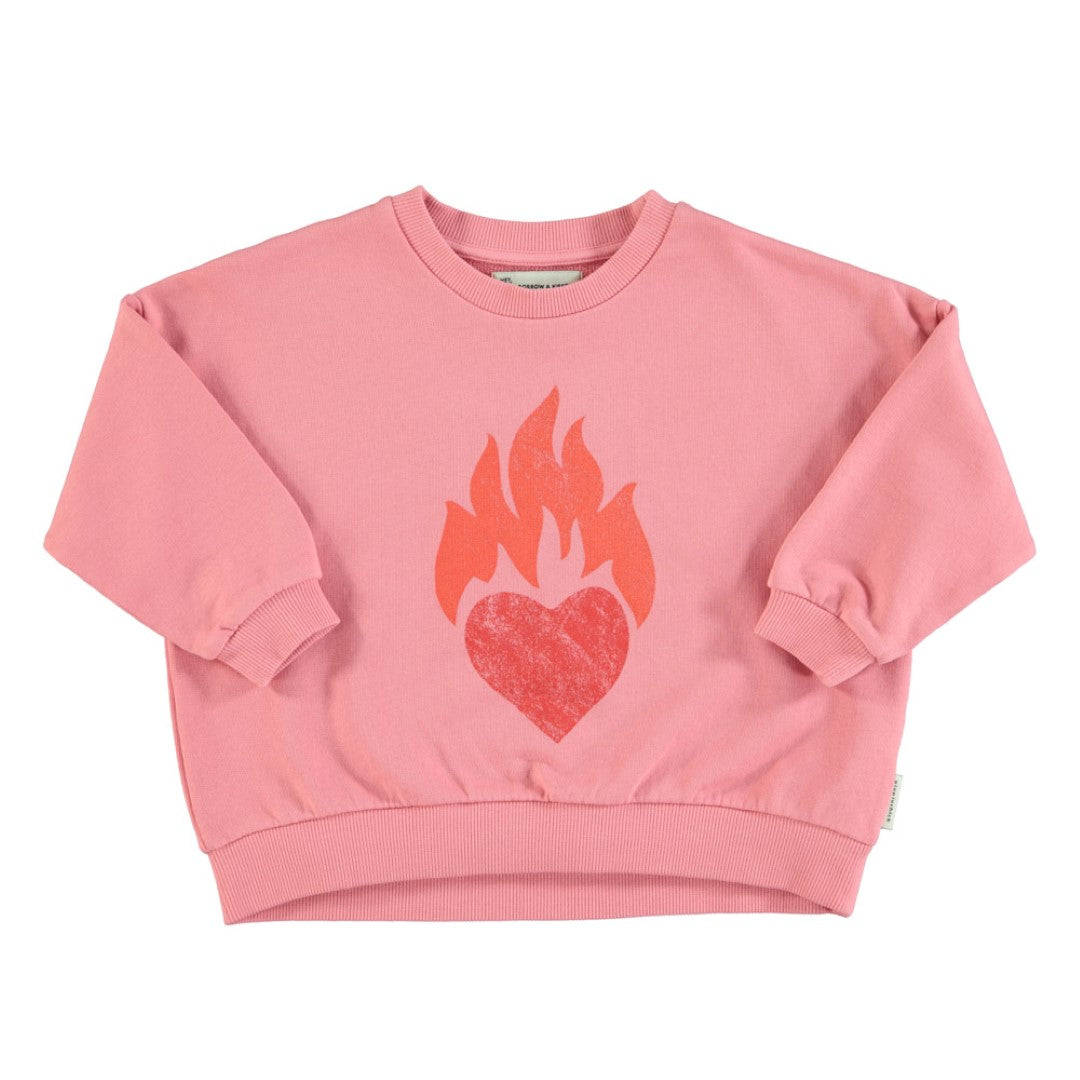 Sweatshirt Pink Heart Print