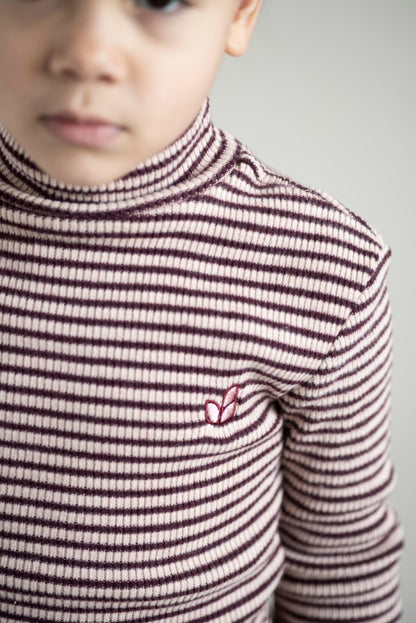 Tara Turtle Neck LS T-shirt Rose Bordeaux