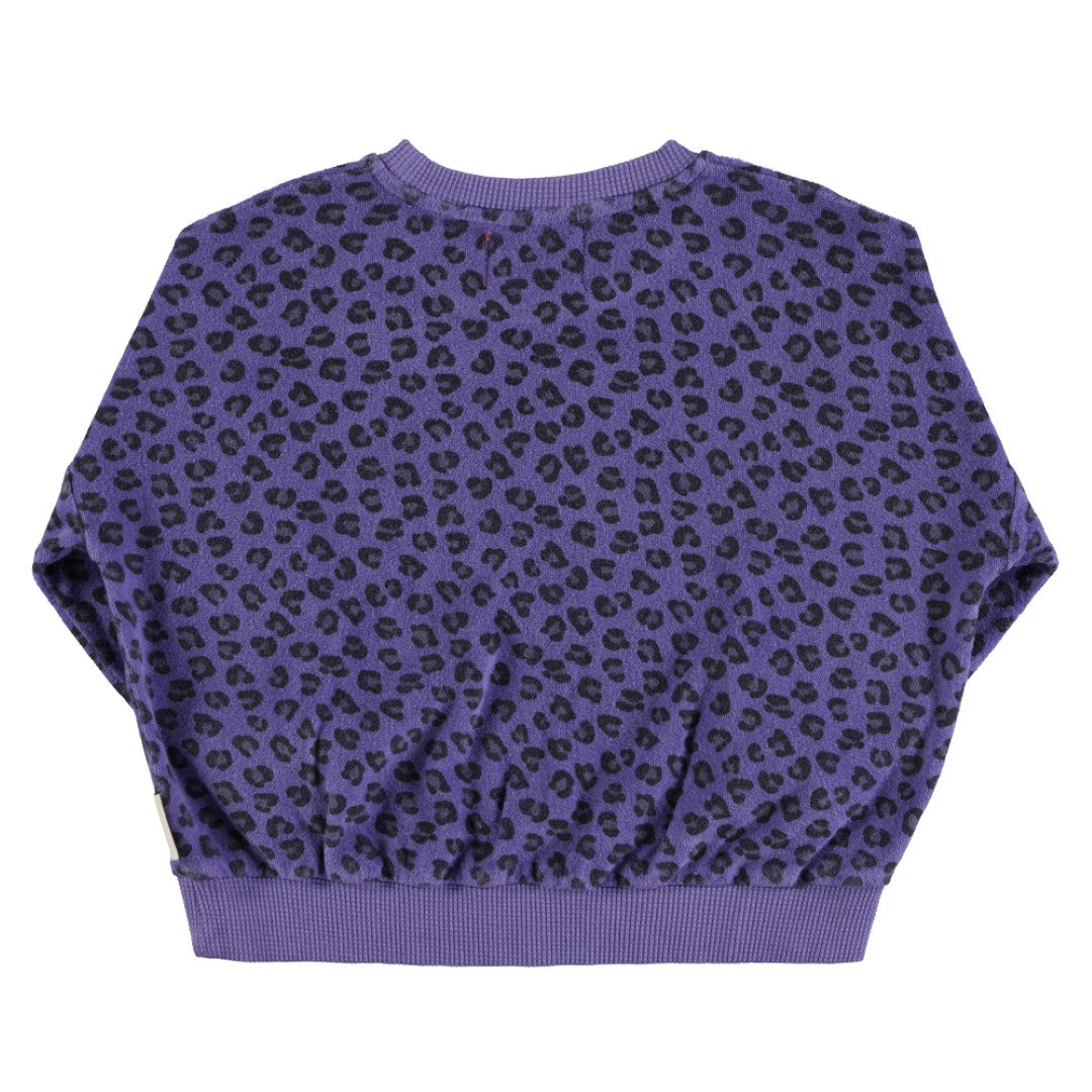 Sweatshirt Cotton Sweatshirt Purple Animal Print