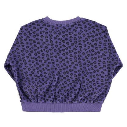 Sweatshirt Cotton Sweatshirt Purple Animal Print