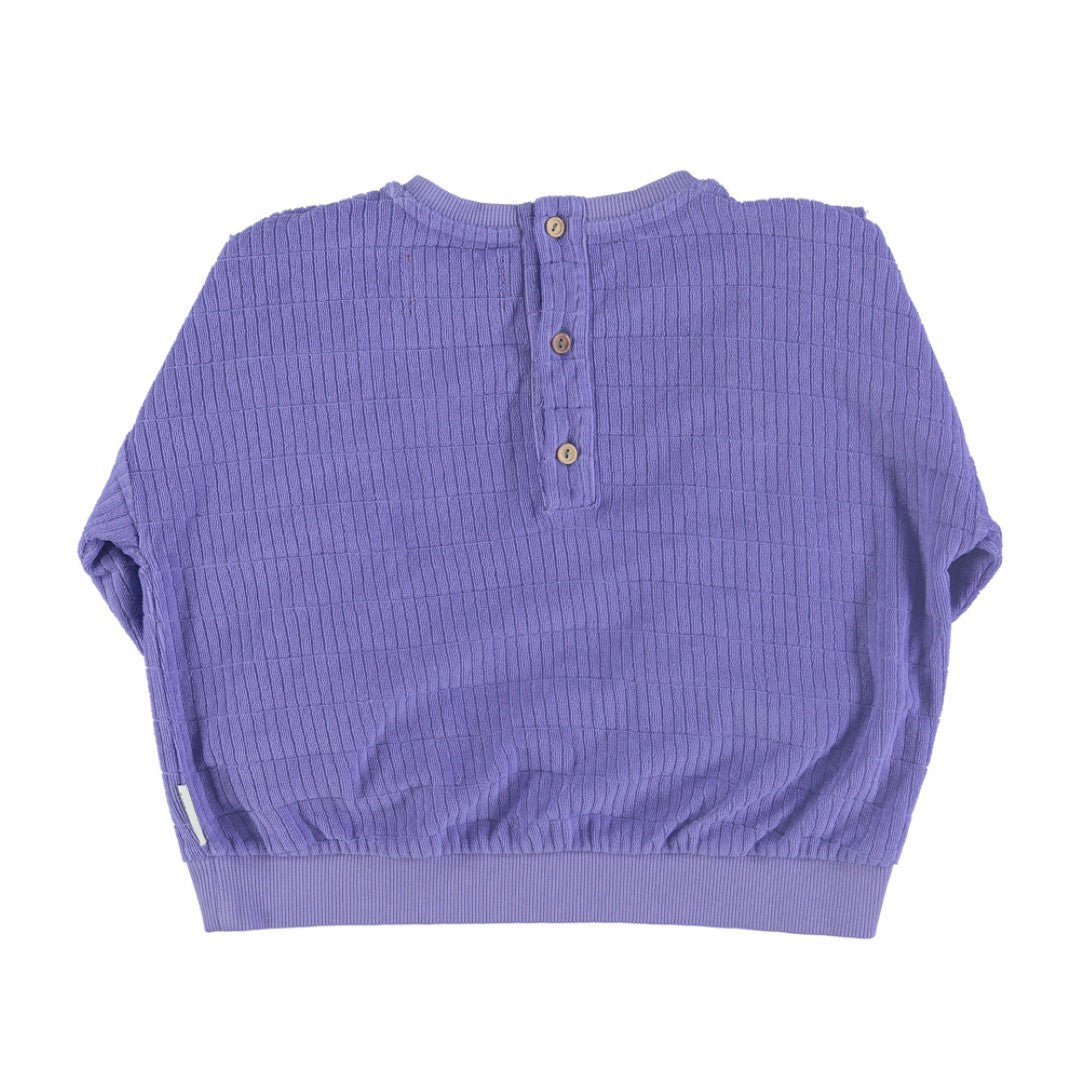 Terry Cotton Sweatshirt Purple With Frills