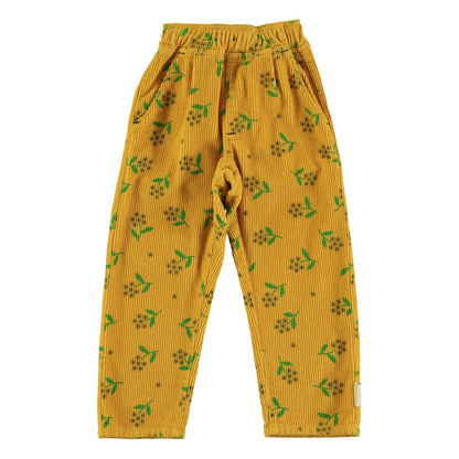 Trousers Yellow Mustard Flowers Allover