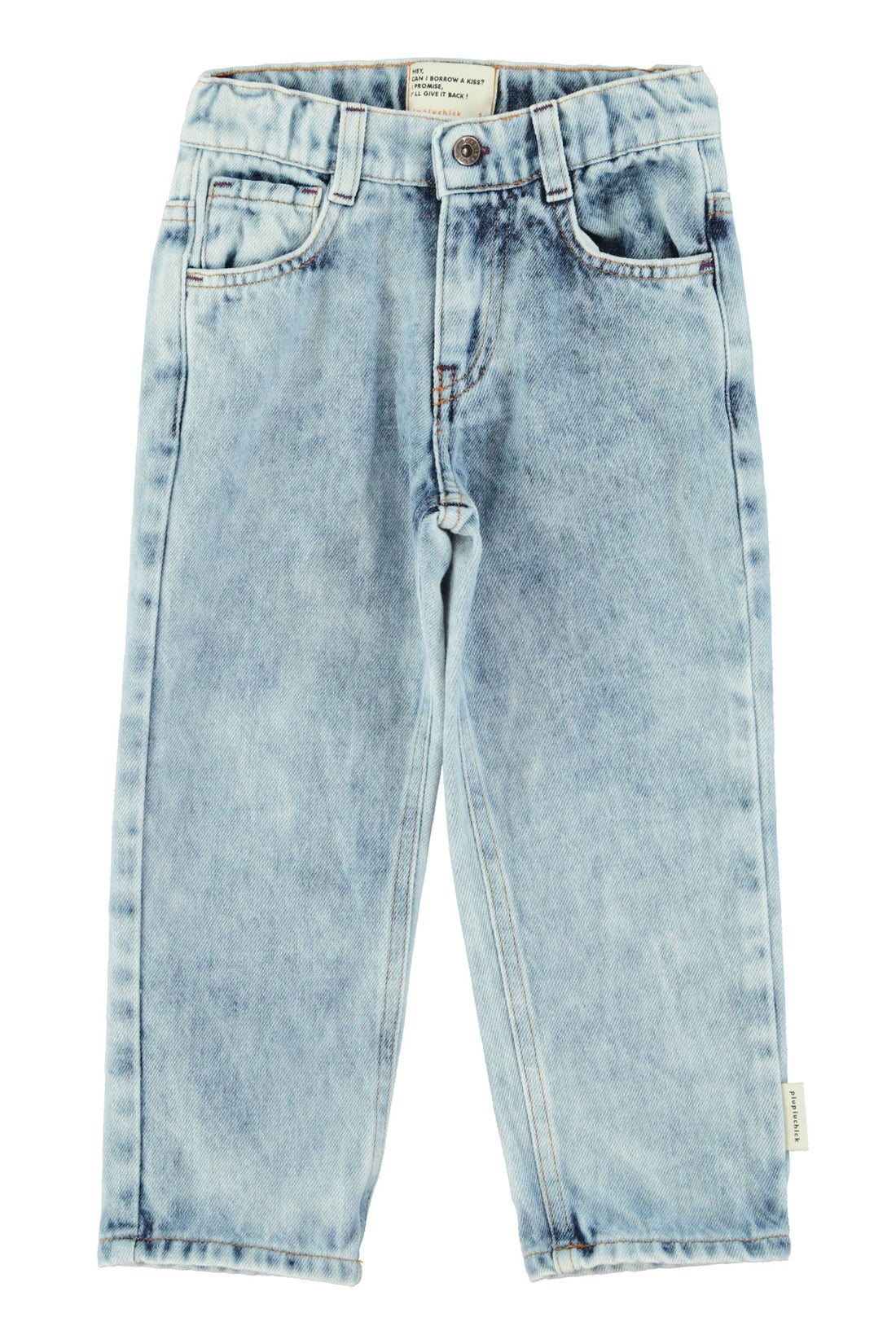 Unisex Trousers Washed Blue Denim