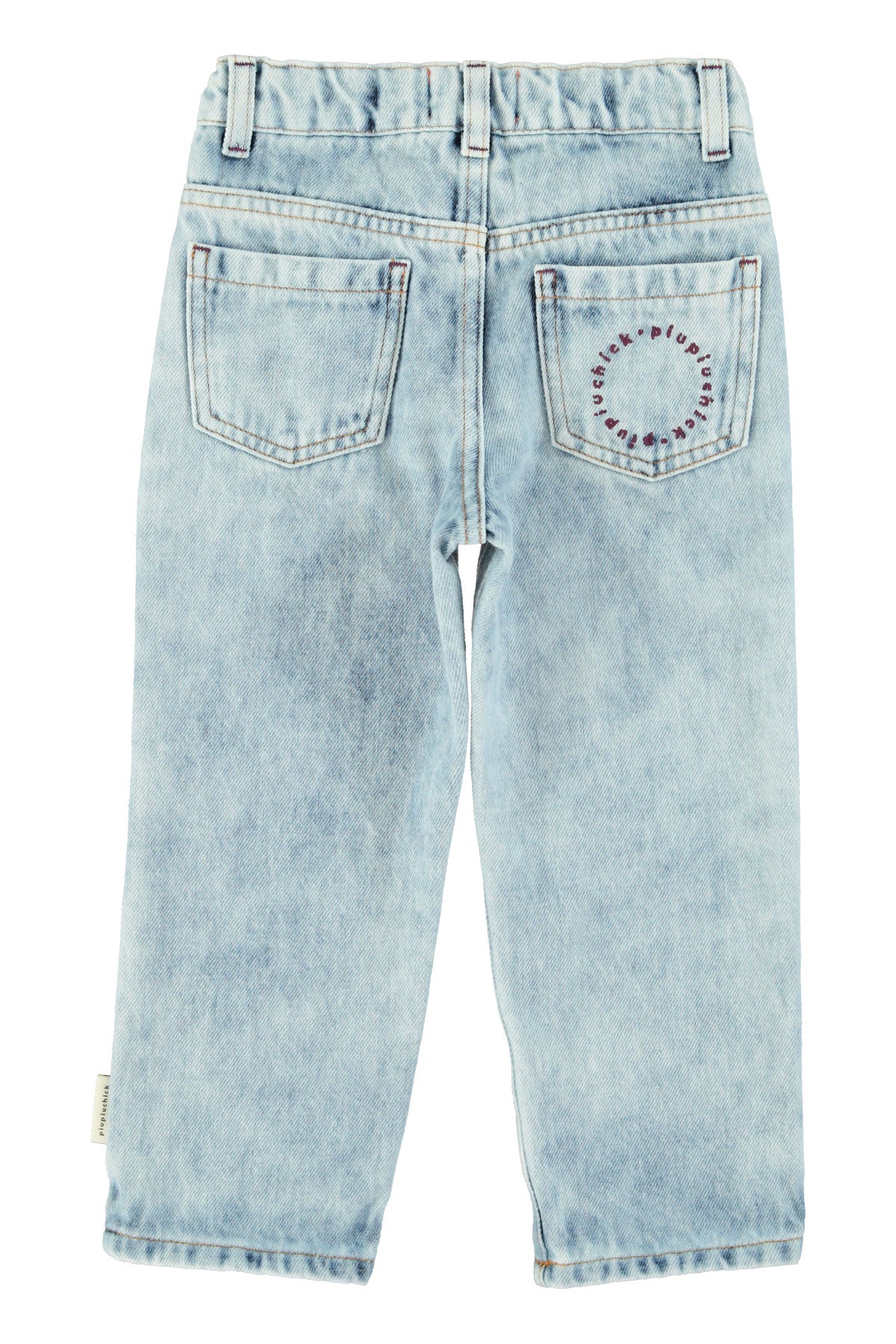 Unisex Trousers Washed Blue Denim