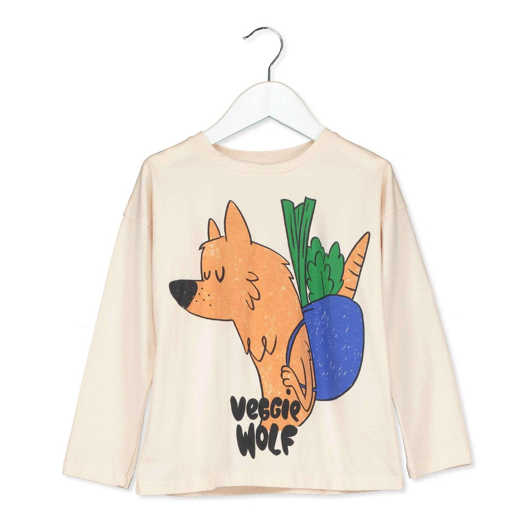 Longsleeve T-shirt Cream Veggie Wolf