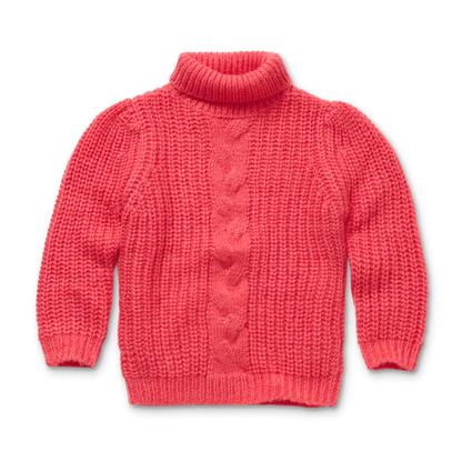Cable Sweater Raspberry Pink