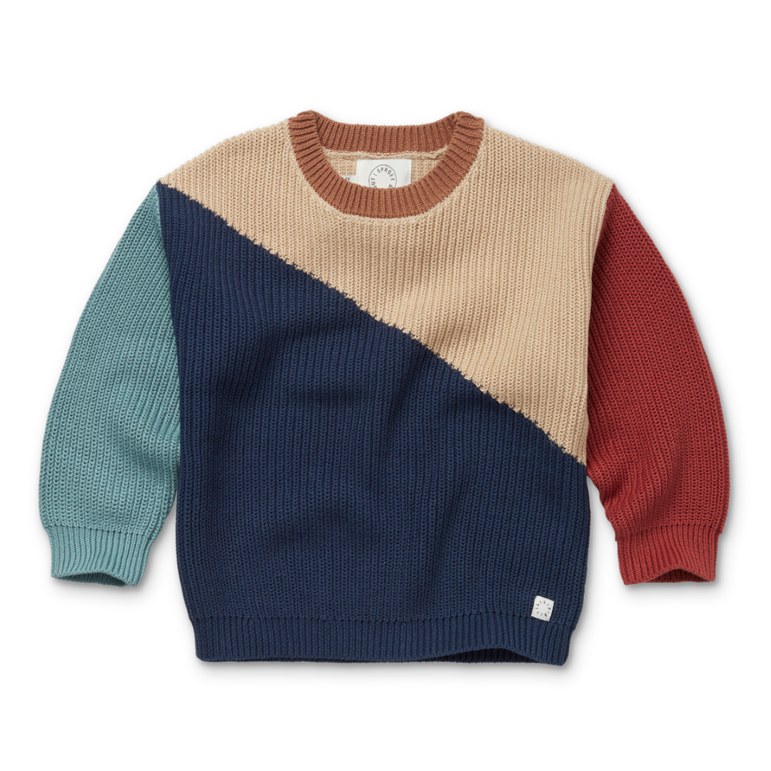 Sweater Colour Block Mood Indigo 