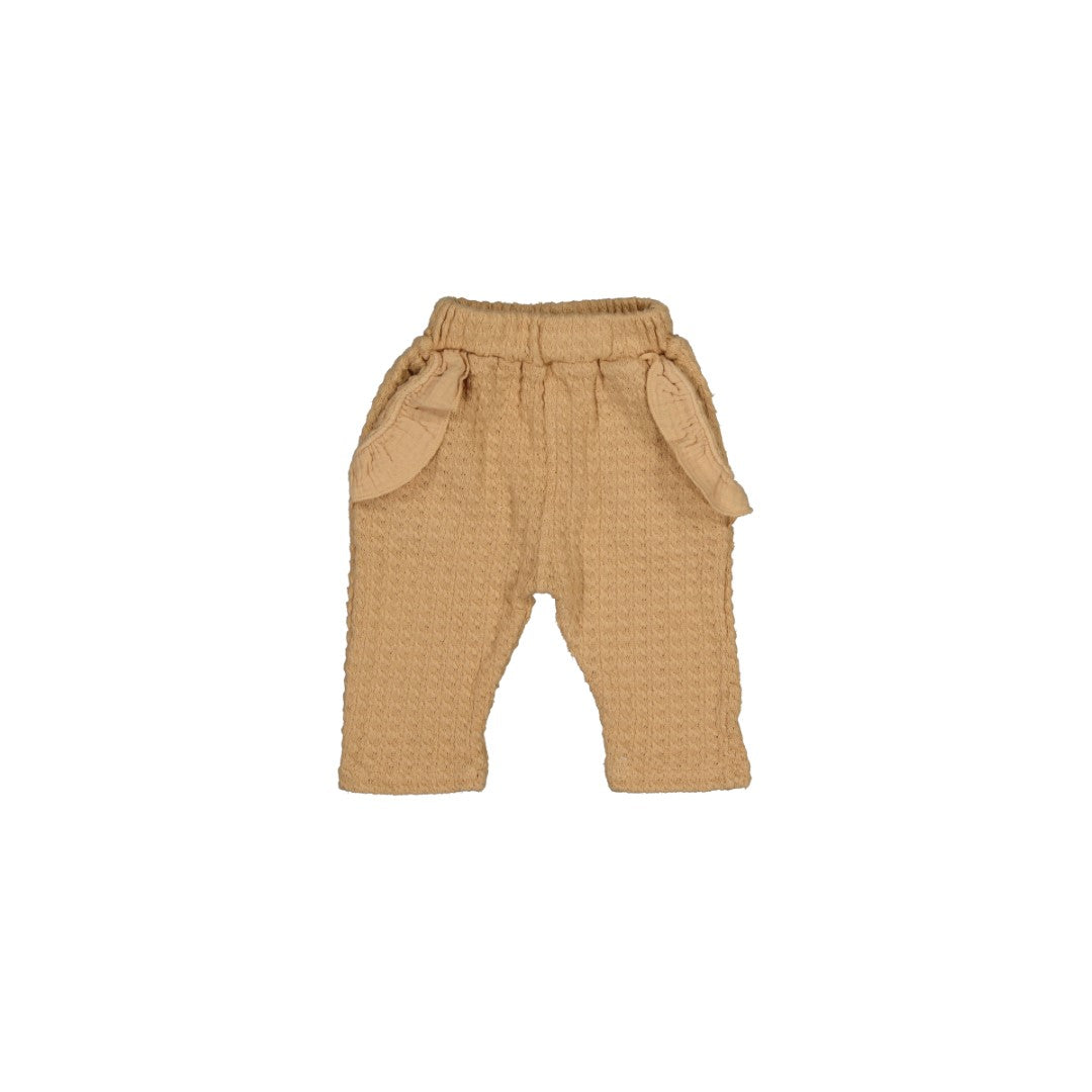 Carrot Cotton Jackard Frilly Pants Sand