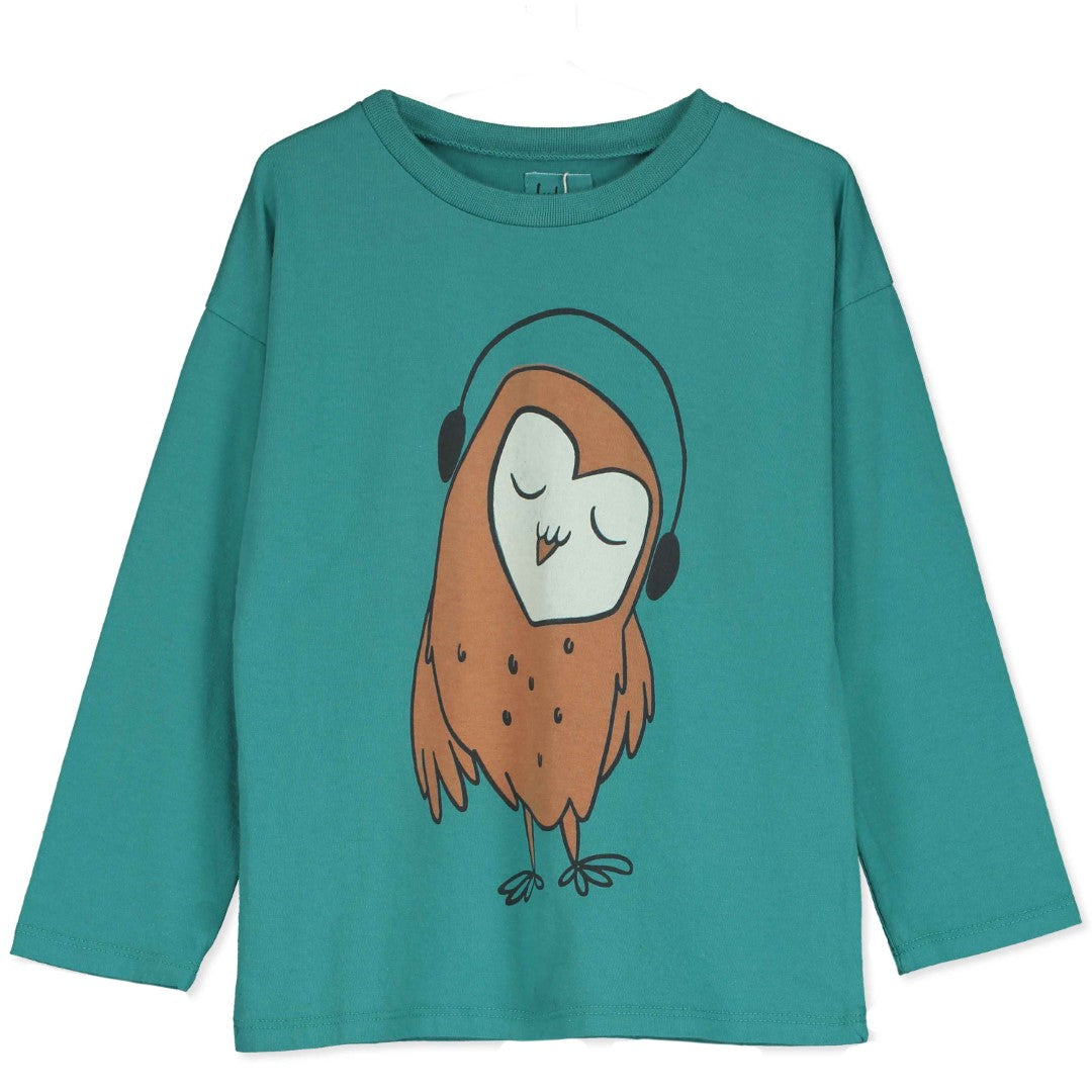 Long Sleeve T-shirt Owl Green