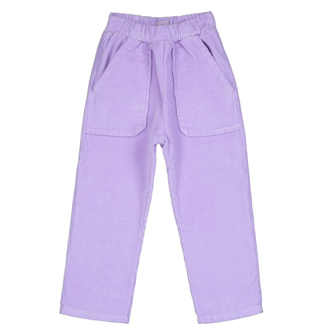 Corduroy Casual Pants Solid Mauve