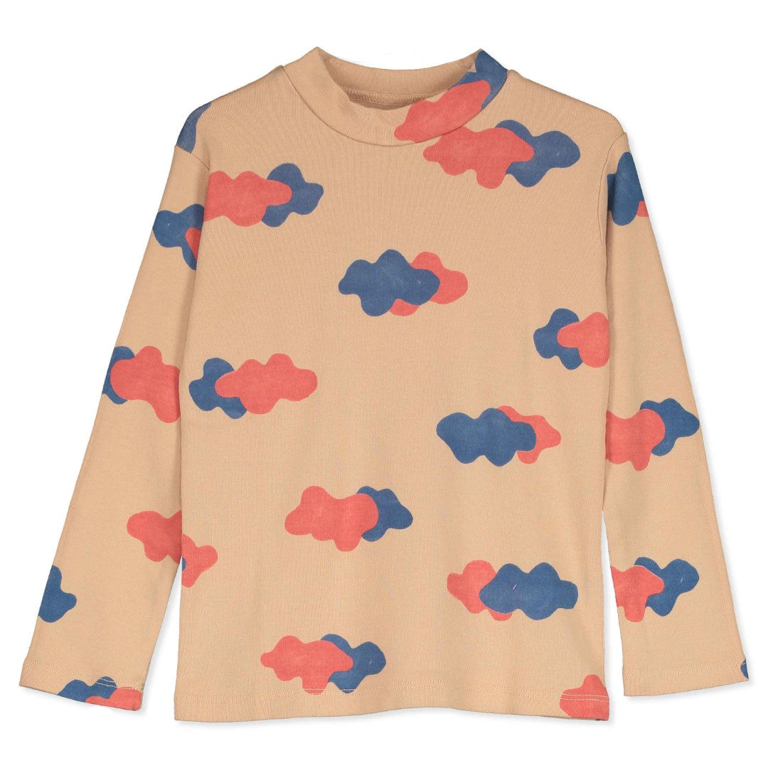 Long Sleeve Hi-Neck T-shirt Little Clouds Ivory