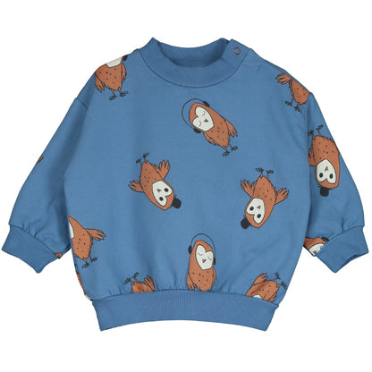 Baby Sweatshirt Owls Blue