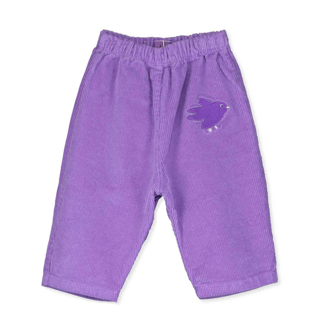 Baby Wide Corduroy Pants Flowing Bird Embroidery Lilac