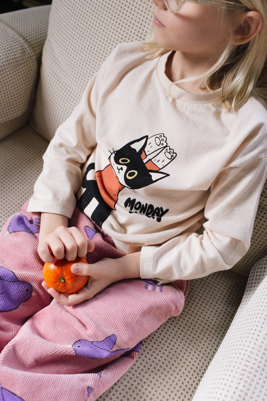Long Sleeve T-shirt Yogui Cat Cream