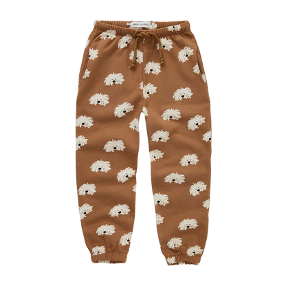 Sweatpants Moustache Dog Print Mocca