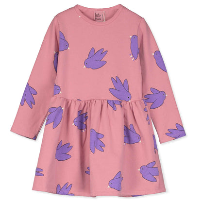 Dress Waist Seam Flowing Birds