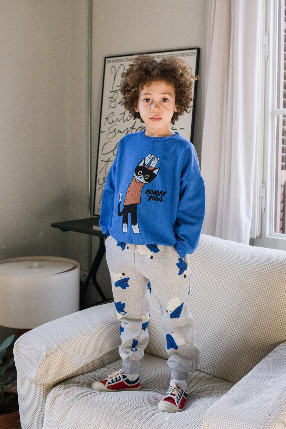 Sweatshirt Yogui Cat Ink Blue