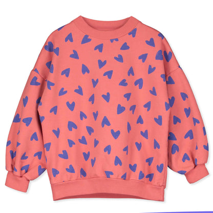 Hearts Coral Sweatshirt