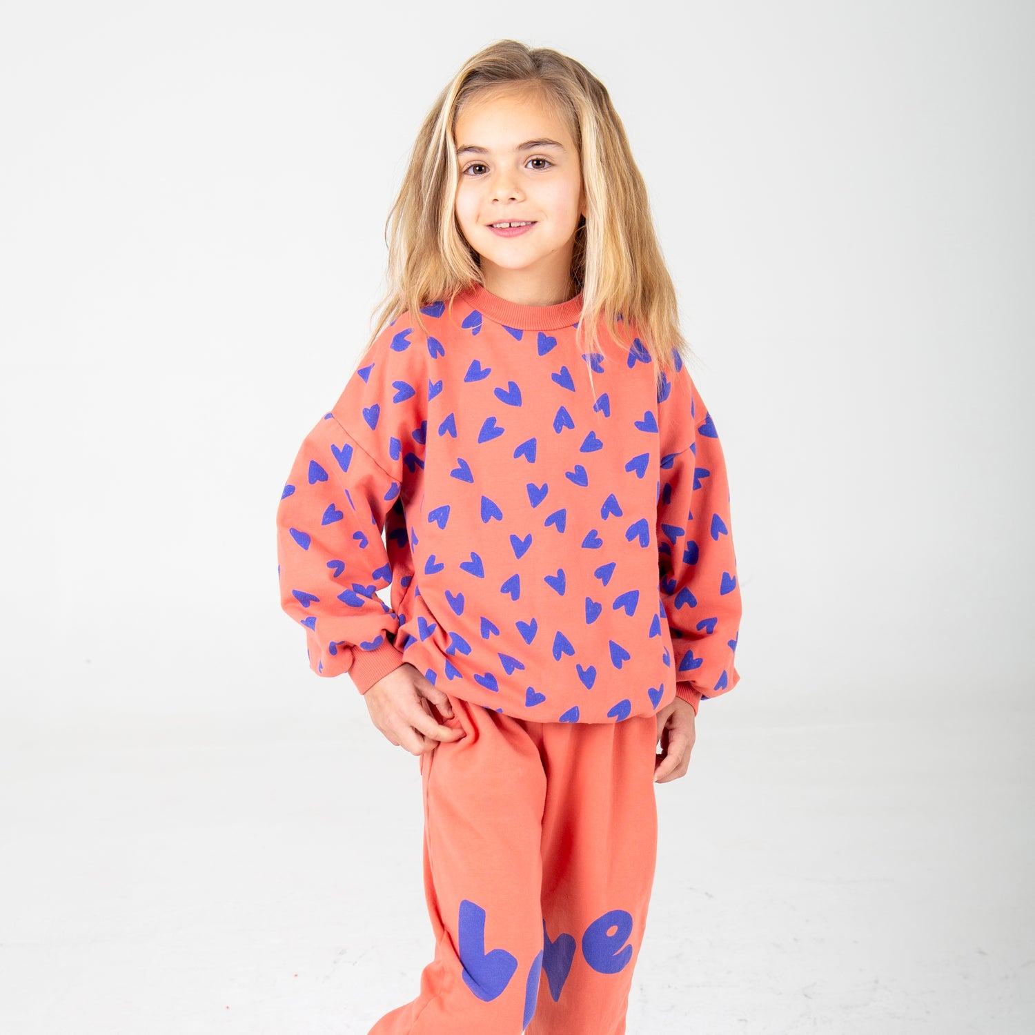 Hearts Coral Sweatshirt