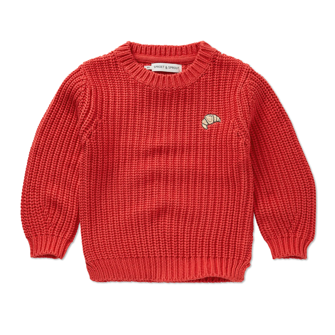 Sweater Cable Knit Vivid Red