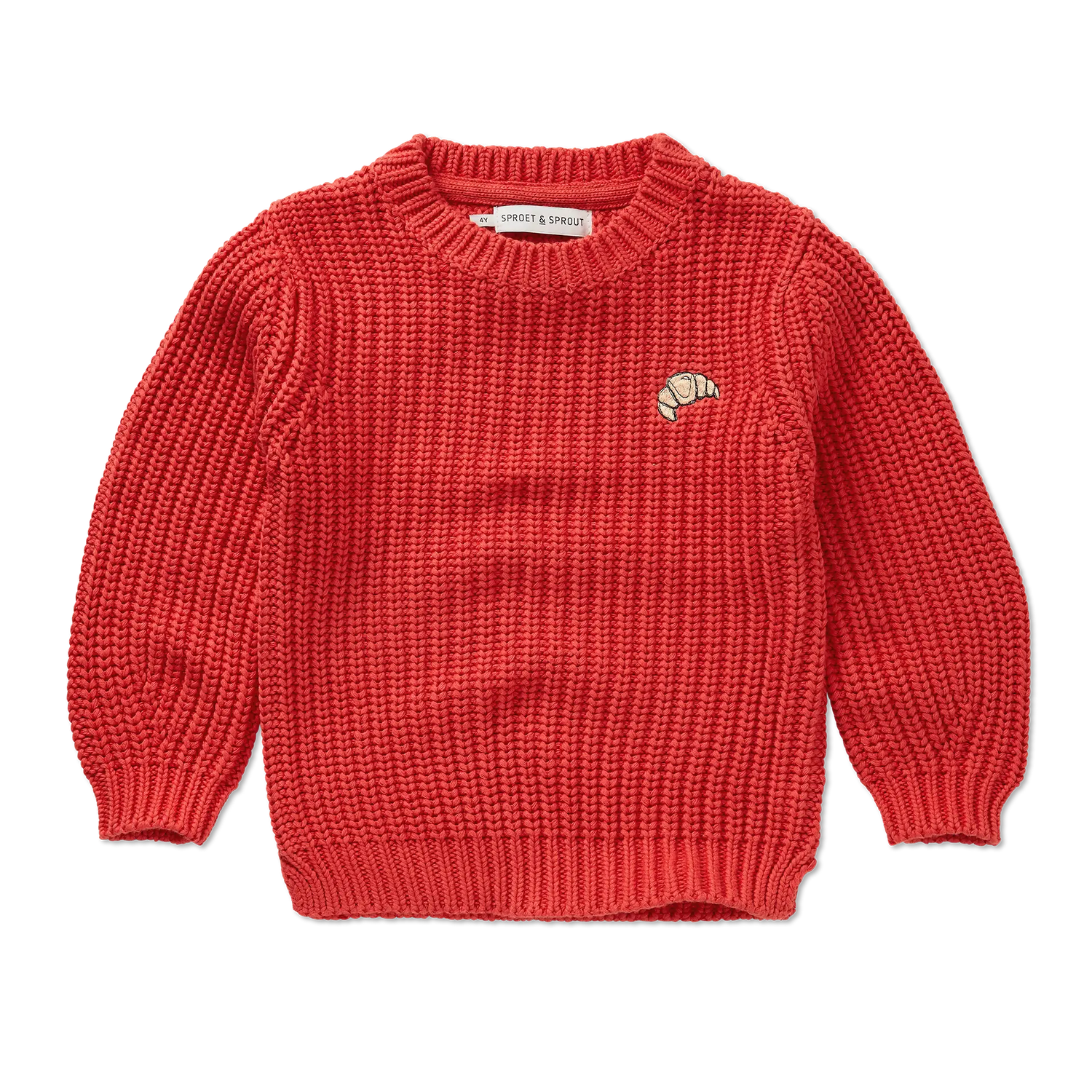 Sweater Cable Knit Vivid Red
