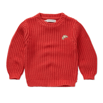 Sweater Cable Knit Vivid Red