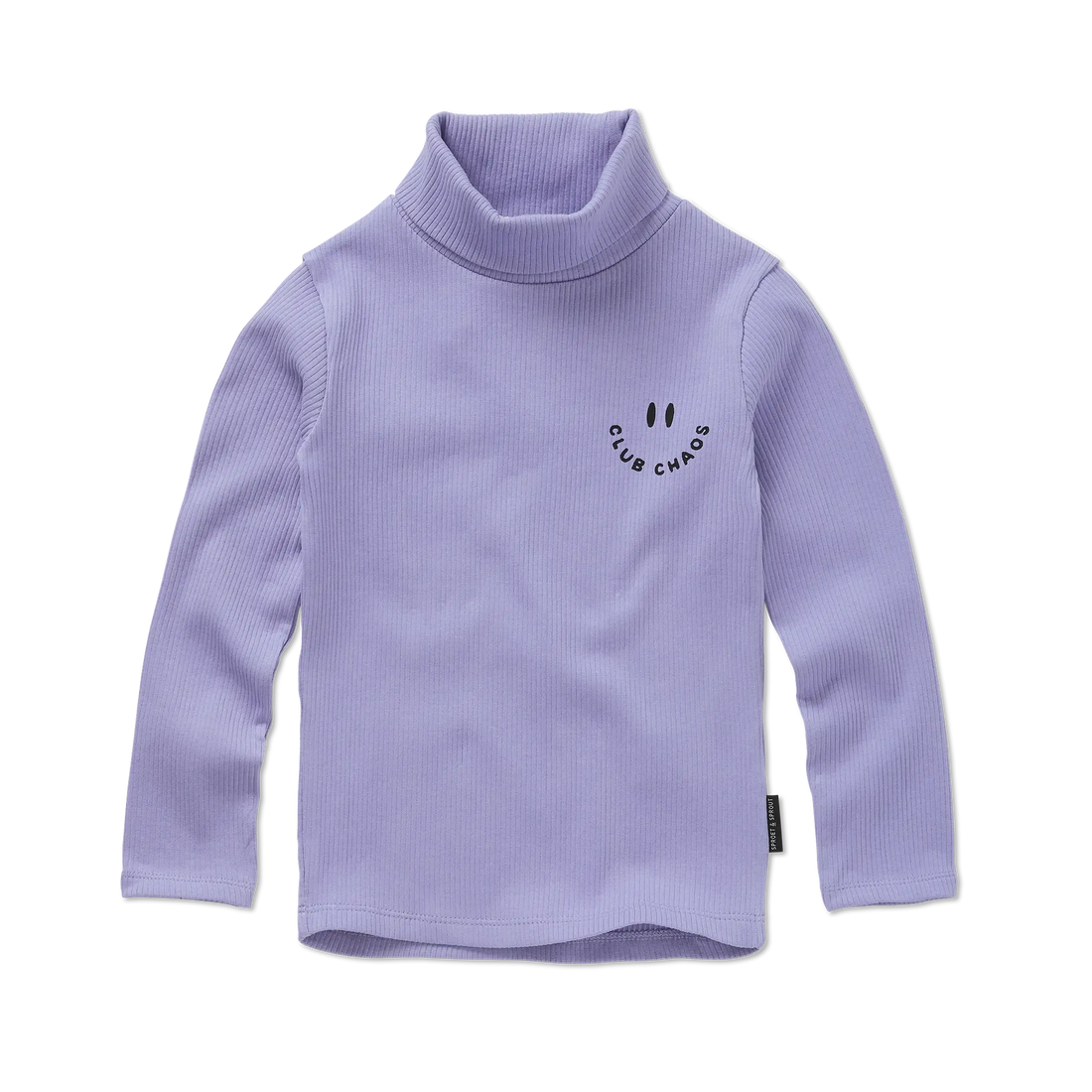 Rib Turtle Neck Purple Crayon Cloud
