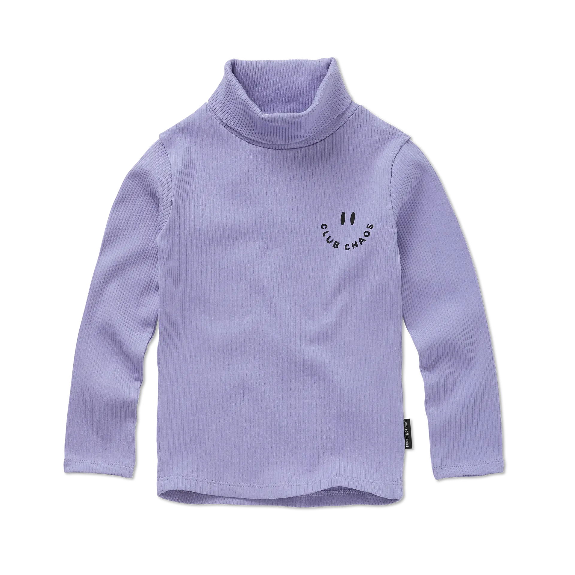 Rib Turtle Neck Purple Crayon Cloud