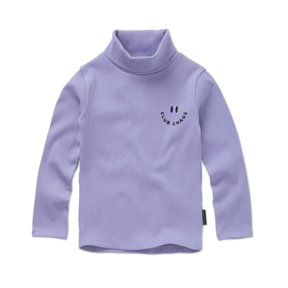 Rib Turtle Neck Purple Crayon Cloud